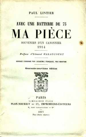 Ma Pièce (Paul Lintier 1916 - Ed. 1917)